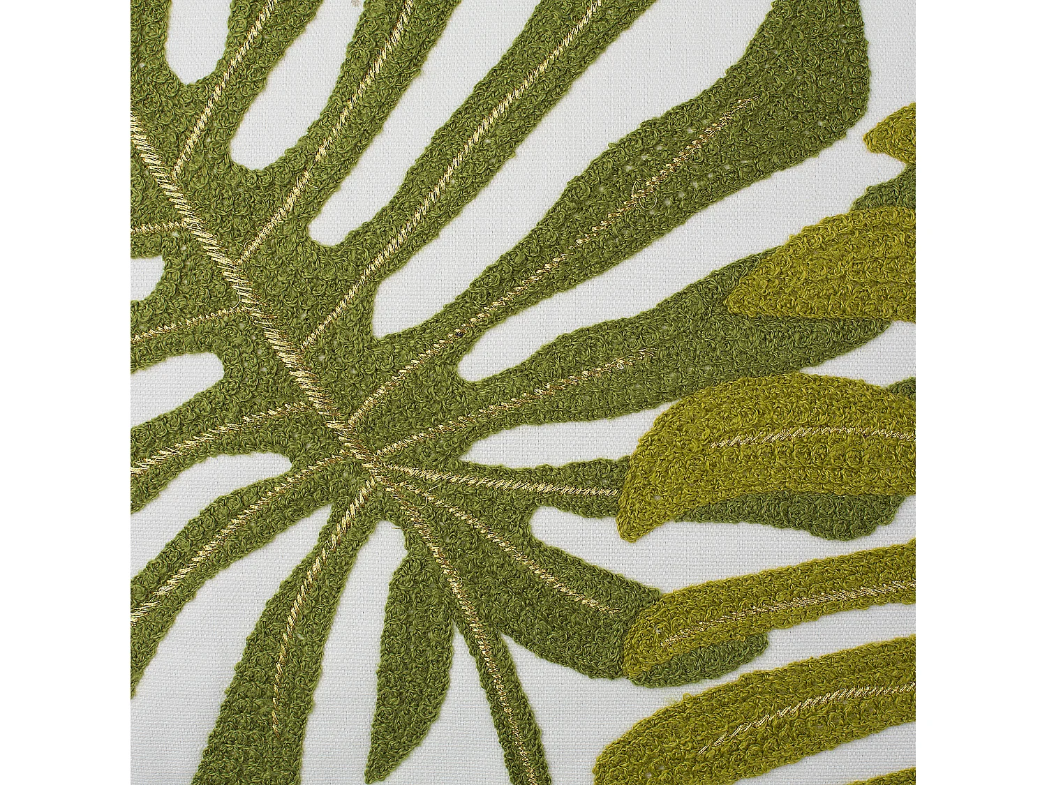 Lot de 2 coussins décoratifs ZENOBIA Coton 45 x 45 cm Vert foncé Motif de plante