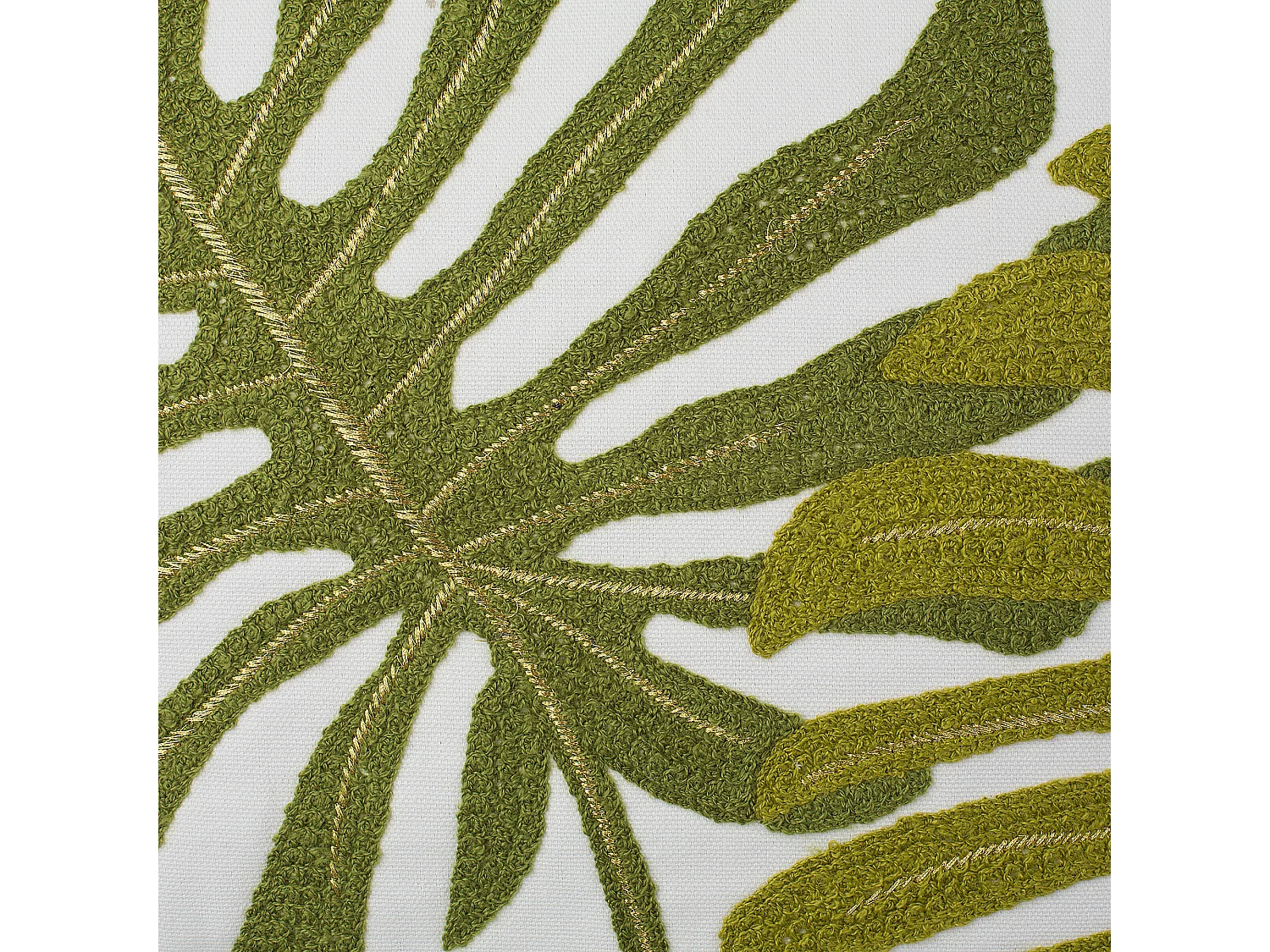 Dekokissen im 2er Set Baumwolle Palmenmotiv dunkelgrün Zenobia