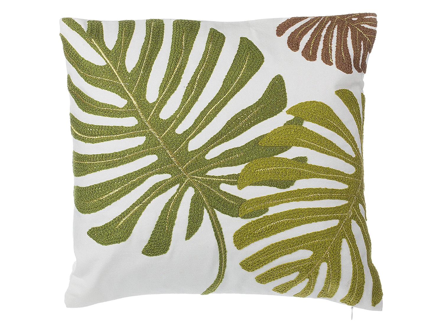 Lot de 2 coussins décoratifs ZENOBIA Coton 45 x 45 cm Vert foncé Motif de plante