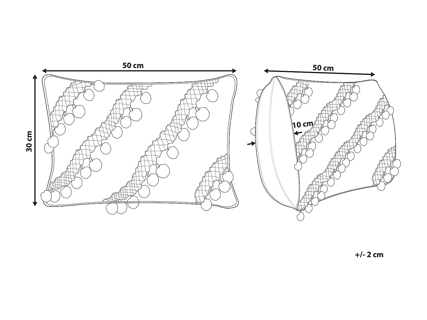 Cuscino decorativo AYROOR 30 x 50 cm Senape Trama geometrica