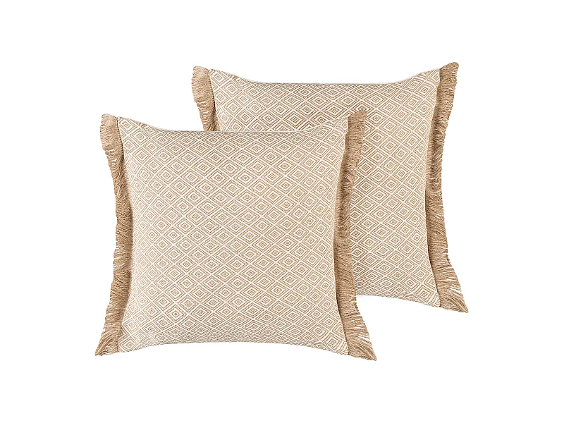 Zestaw 2 poduszek dekoracyjnych LONAR 45 x 45 cm Piaskowy
