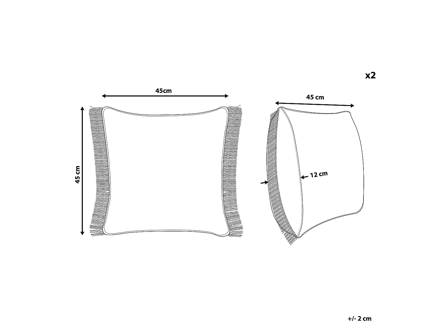 Conjunto de 2 cojines decorativos LONAR 45 x 45 cm Arena