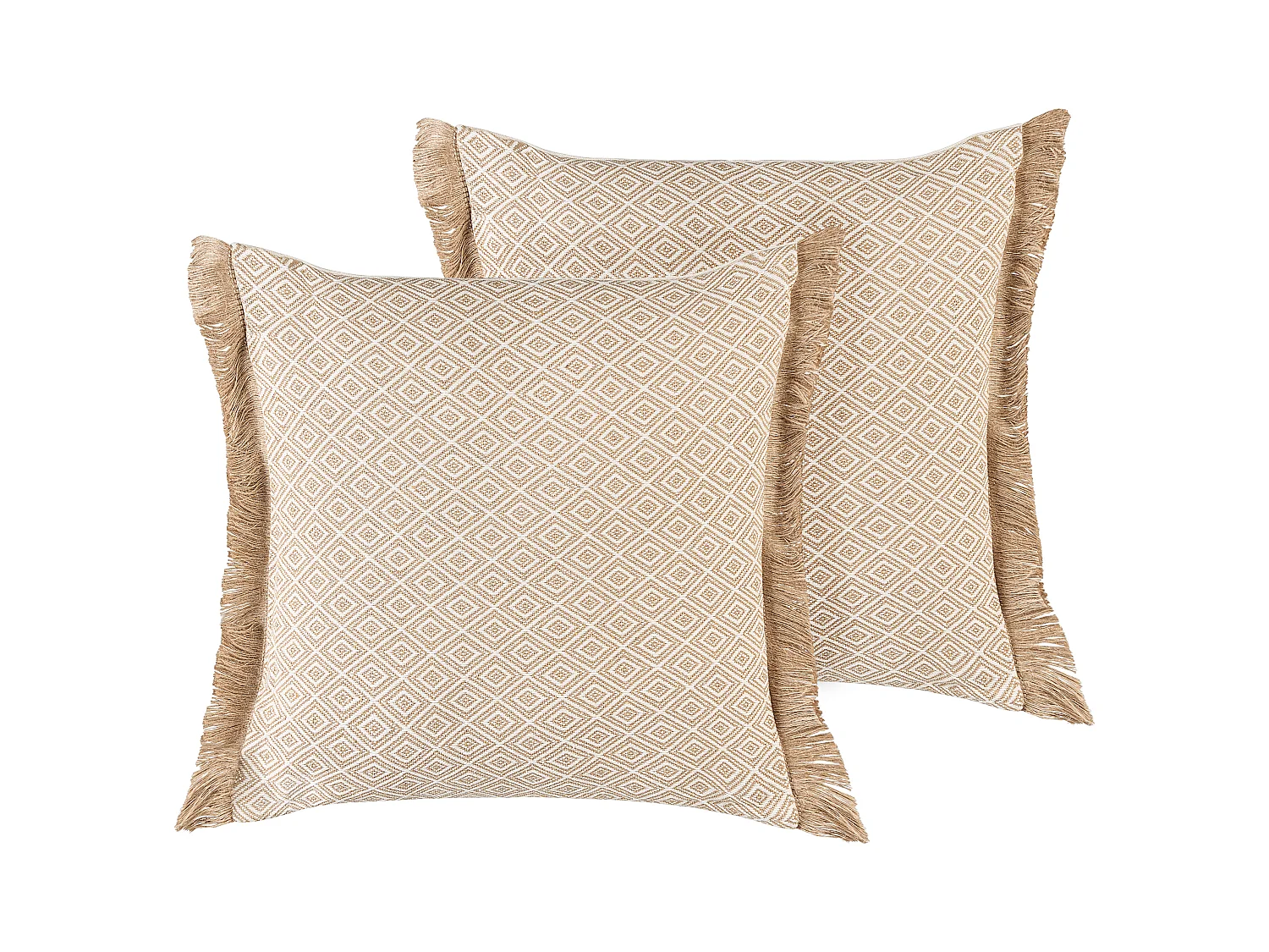 Lot de 2 coussins décoratifs LONAR 45 x 45 cm Beige sable