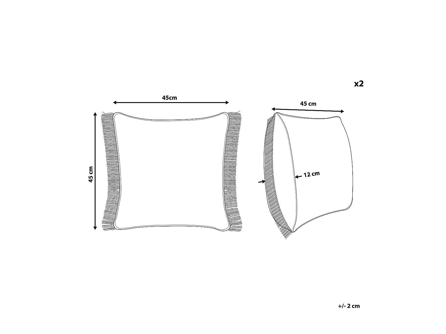 Zestaw 2 poduszek dekoracyjnych LONAR 45 x 45 cm Piaskowy