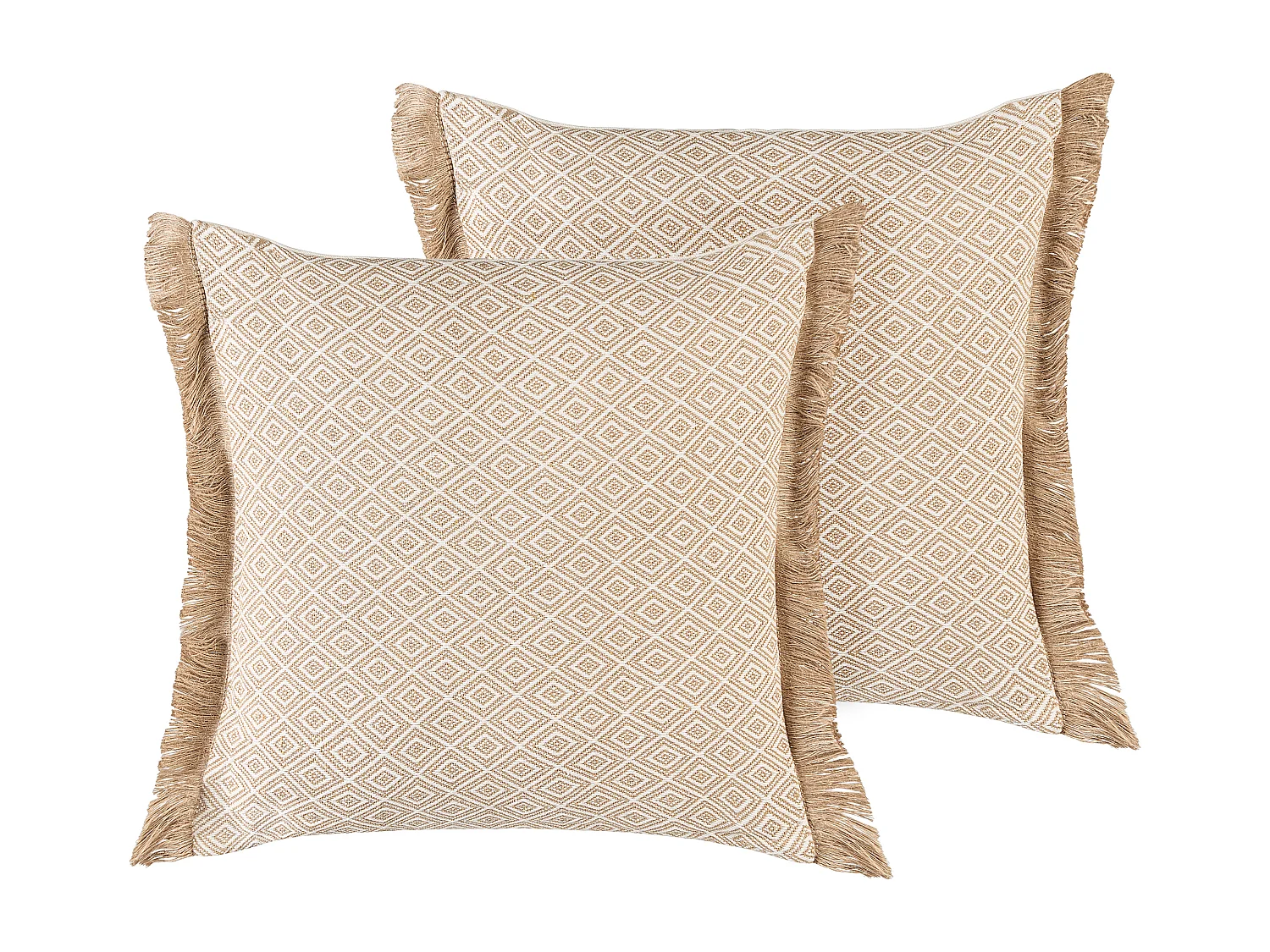 Set van 2 decoratieve kussens LONAR 45 x 45 cm Zandbeige