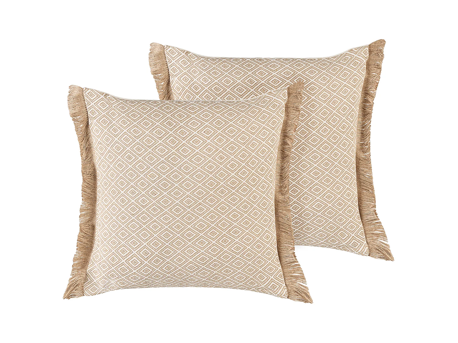 Set of 2 Decorative Cushions LONAR 45 x 45 cm Sand Beige
