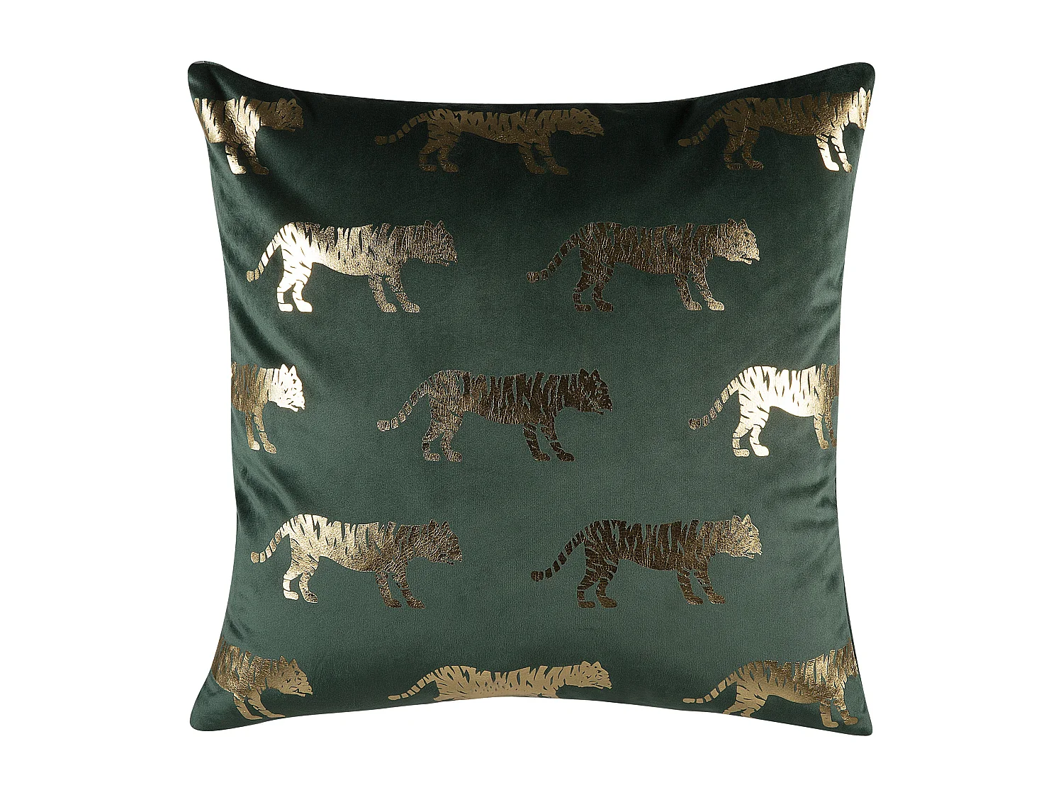 Dekokissen 2er Set Samtstoff Tiermotiv dunkelgrün/gold Bluebell