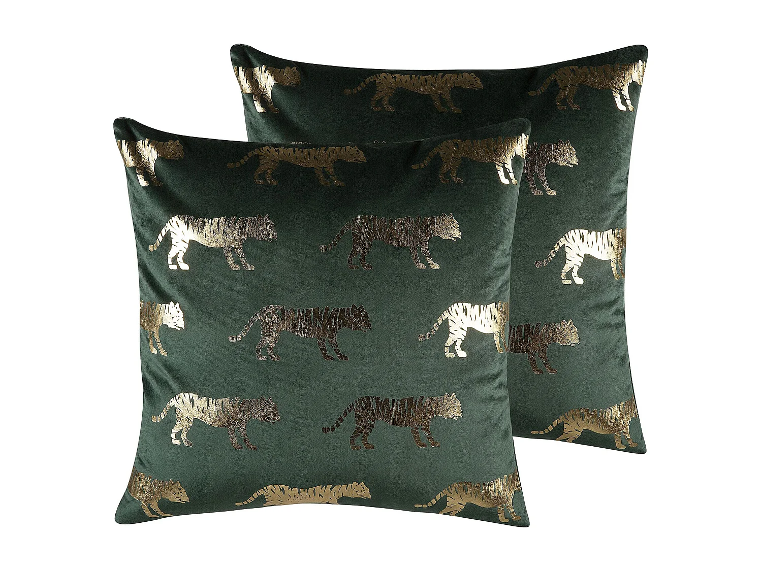 Conjunto de 2 almofadas decorativas BLUEBELL Veludo 45 x 45 cm Verde escuro Padrão animal