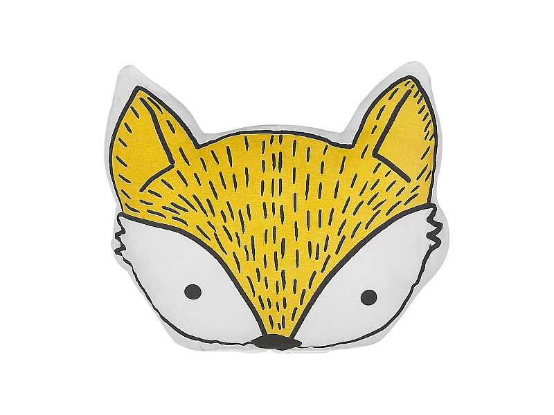 Trendy Dekokissen Baumwolle 50 x 40 cm Fuchsmotiv gelb Vadodara