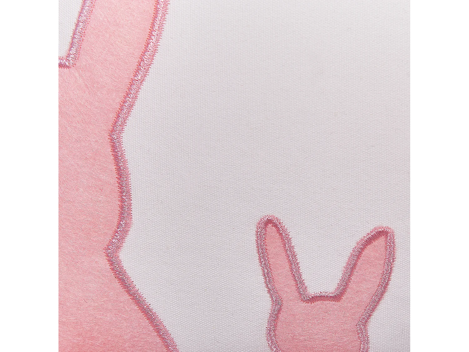 Conjunto de 2 almofadas decorativas com motivo de coelho branco e rosa 45 x 45 cm PHLOX