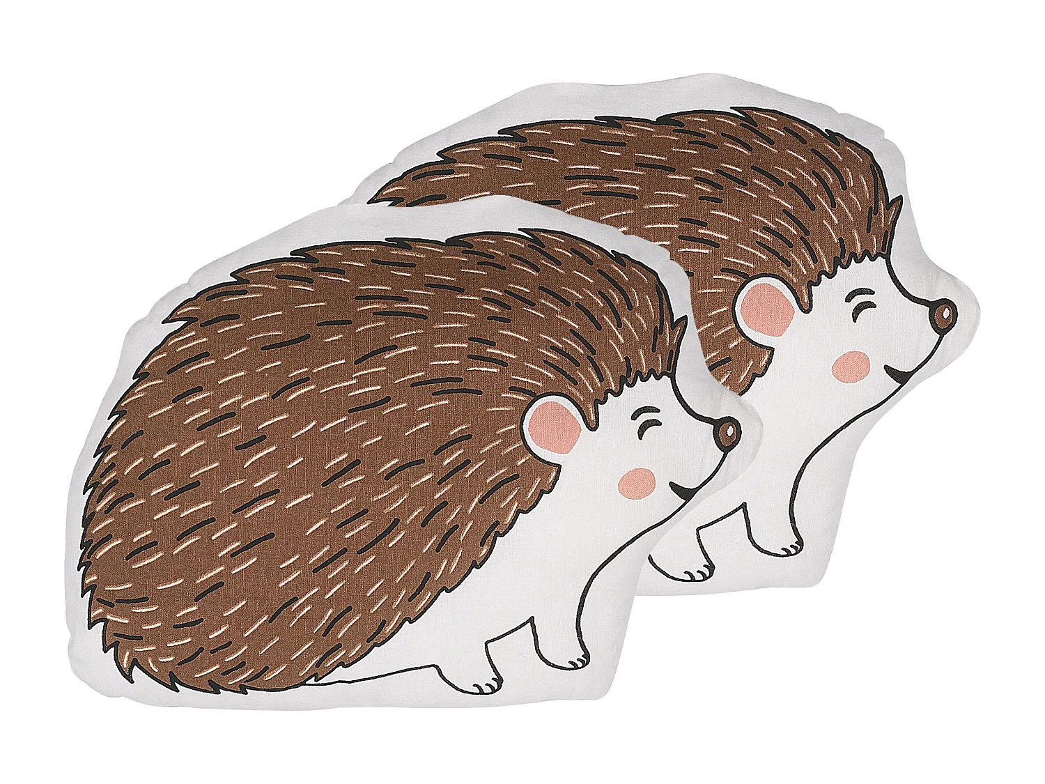 Lot de 2 coussins décoratifs hérissons marron 46 x 36 cm BENAGULRU