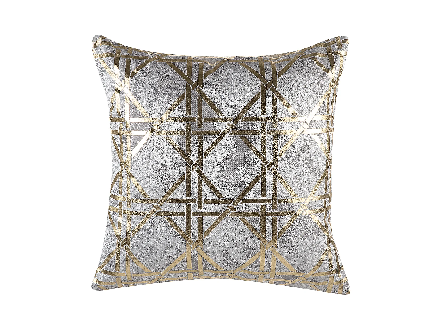 Set of 2 Decorative Cushions CASSIA 45 x 45 cm Grey Geometric Pattern