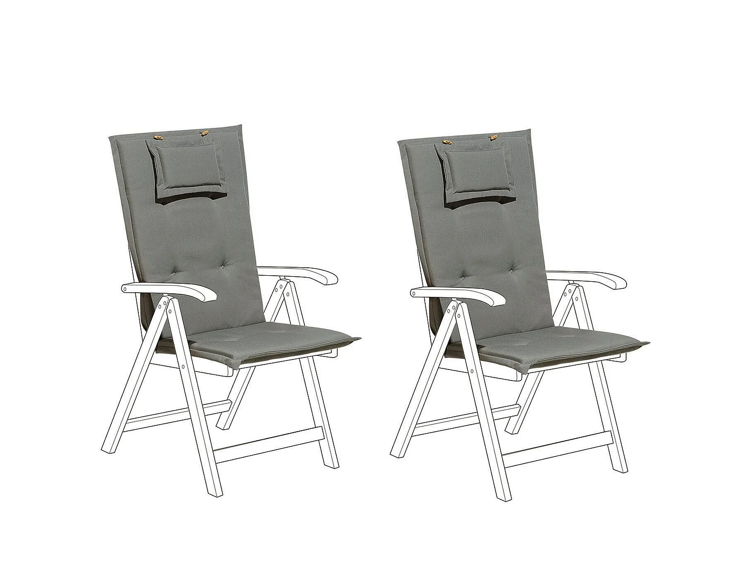 Conjunto de 2 cojines de respaldo/asiento TOSCANA 50 x 70 cm Gris