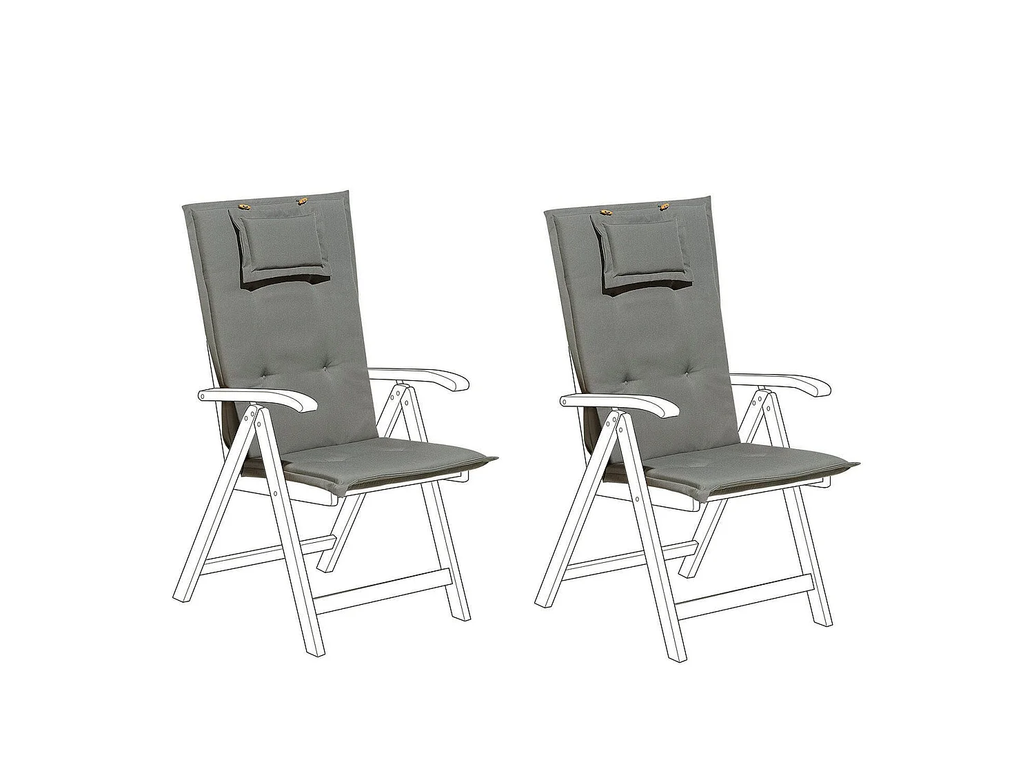 Set di 2 cuscini Schiena/Seduta TOSCANA 50 x 70 cm Grigio