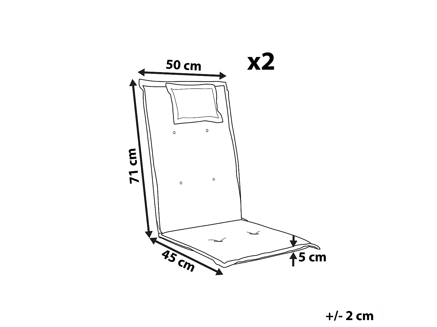 Polsterauflagen 2er Set graphitgrau Toscana