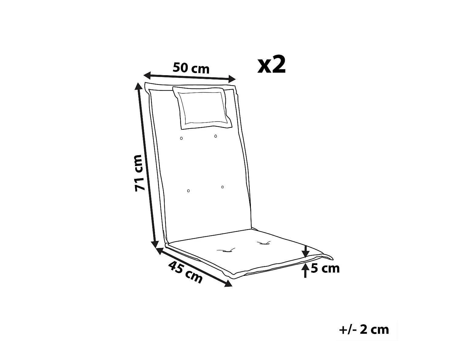 Polsterauflagen 2er Set graphitgrau Toscana