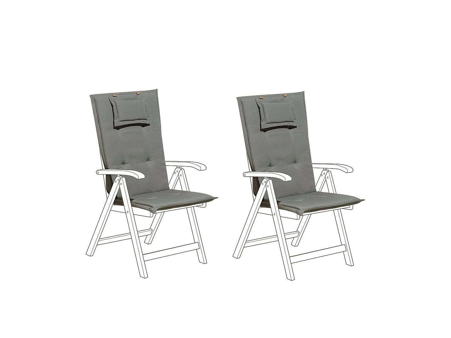 Lot de 2 coussins de jardin TOSCANA 50 x 70 cm Gris