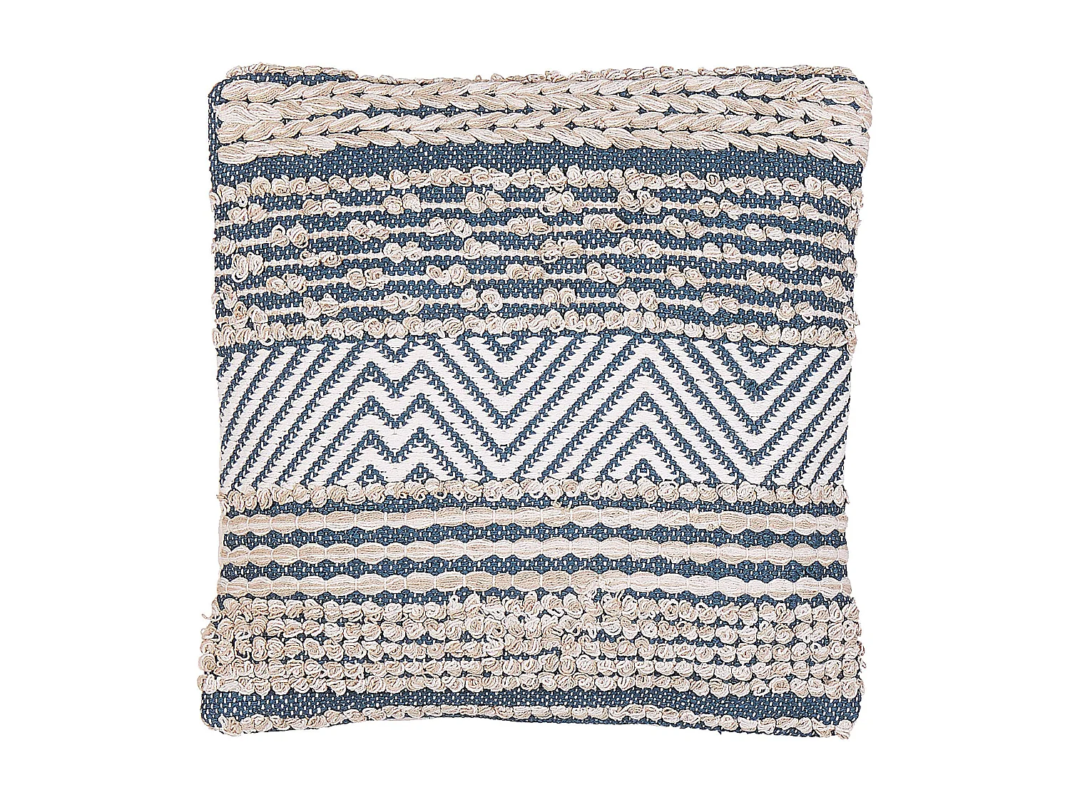 Sierkussen DEWBERRY Katoen 45 x 45 cm Blauw Geometrisch patroon