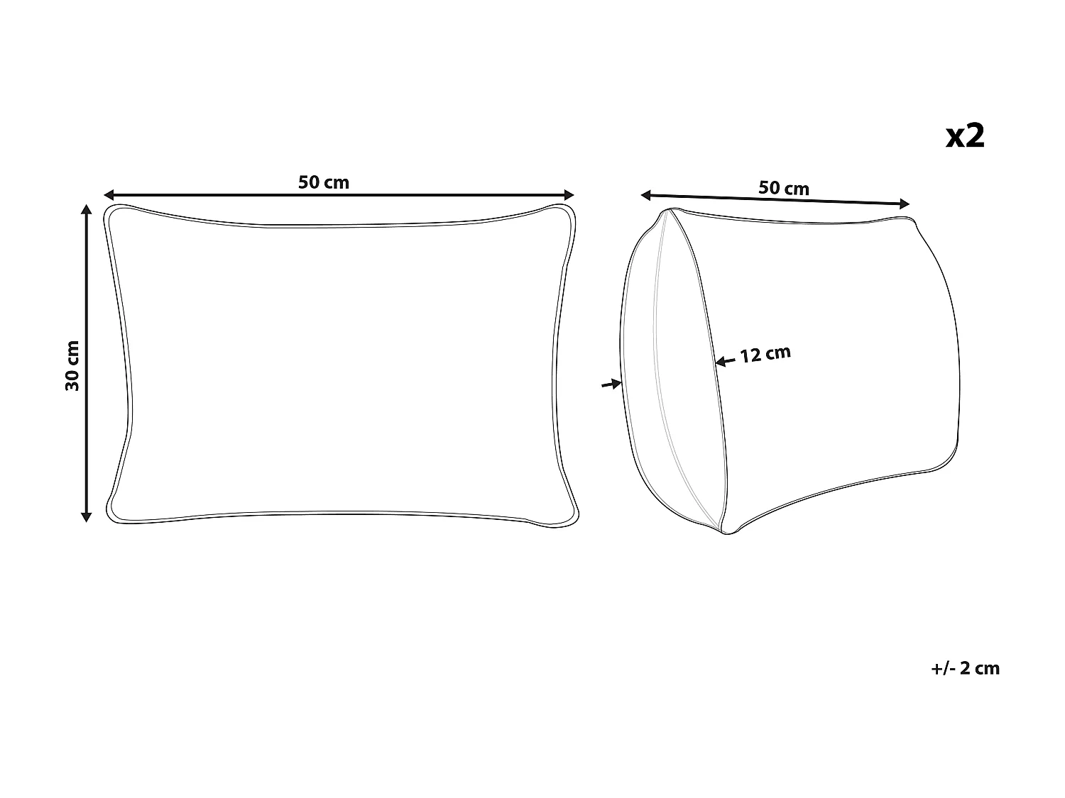 Lot de 2 coussins décoratifs MOTARI Velours 30 x 50 cm Gris Motif géométrique