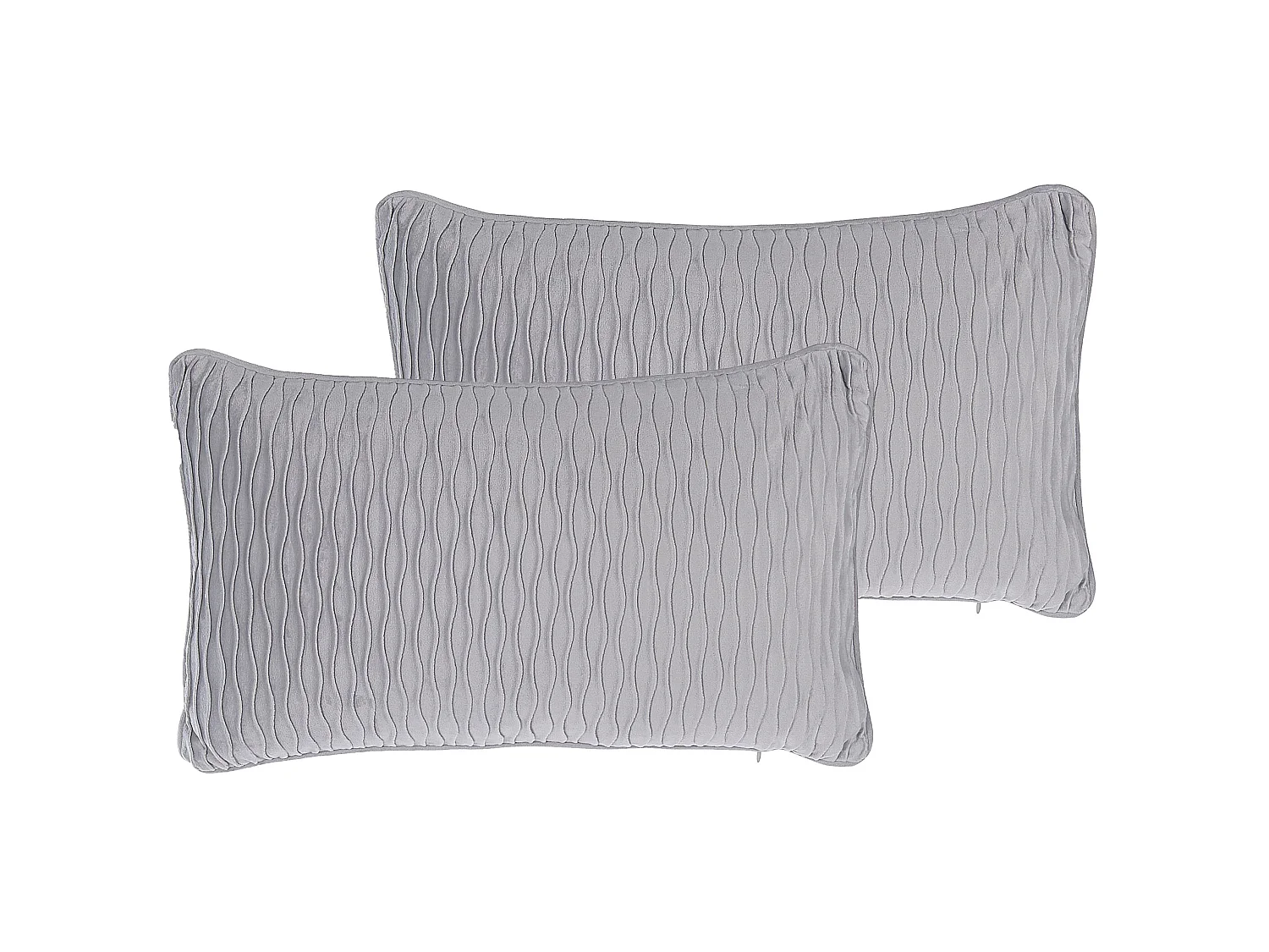 Set of 2 Decorative Cushions MOTARI Velvet 30 x 50 cm Grey Geometric Pattern