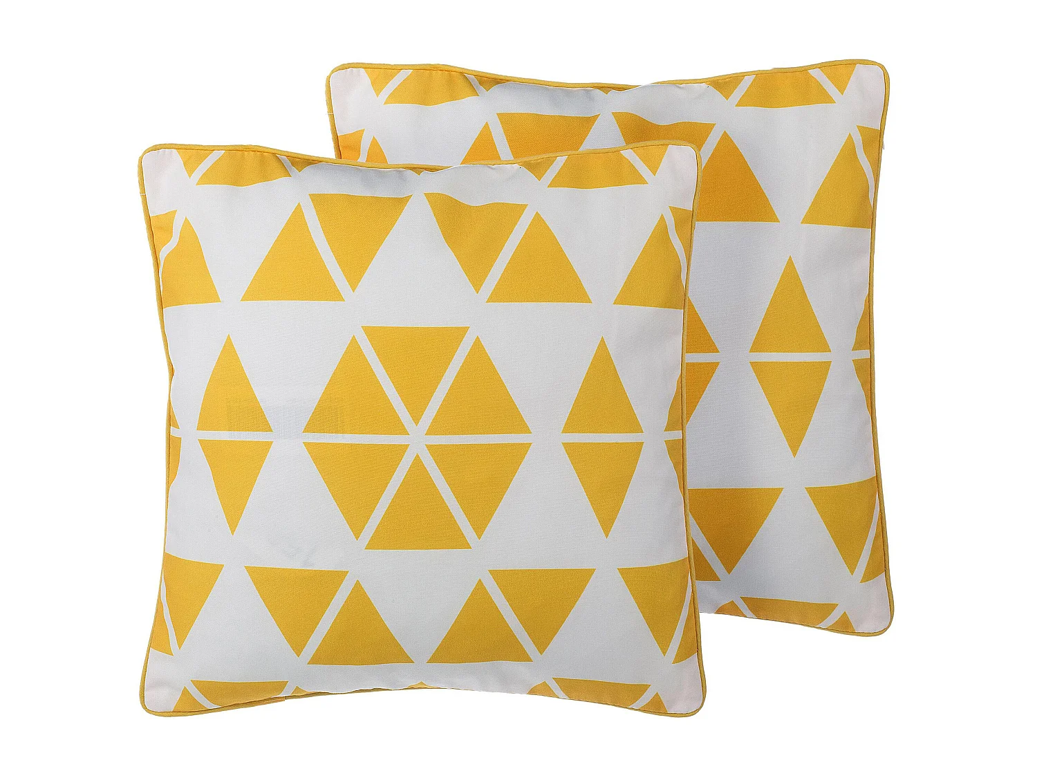 Set of 2 Decorative Cushions PANSY 45 x 45 cm Yellow Geometric Pattern