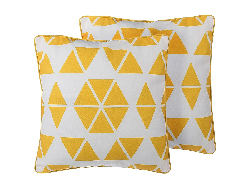 Lot de 2 coussins décoratifs PANSY 45 x 45 cm Jaune Motif géométrique