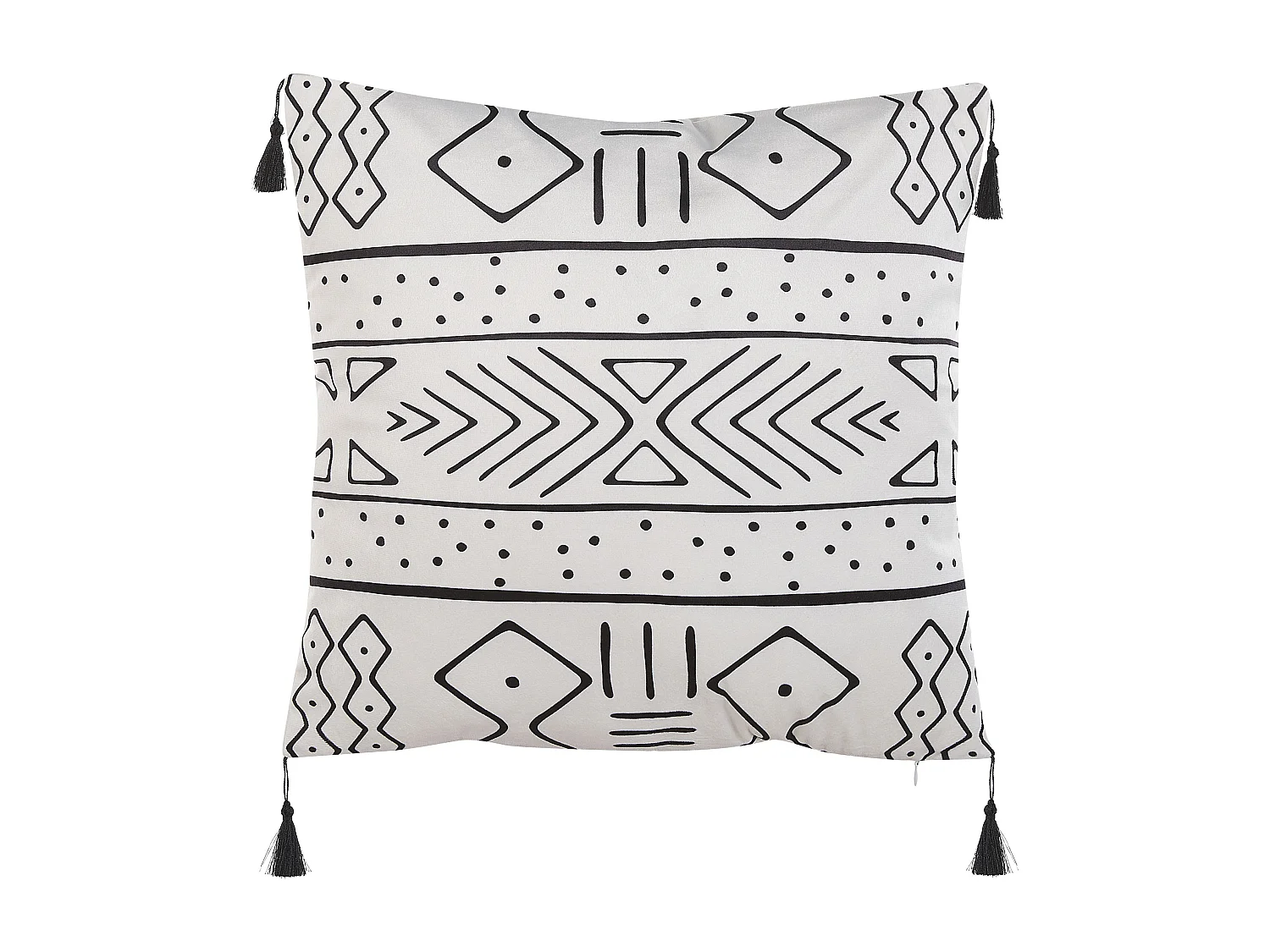 Lot de 2 coussins décoratifs SCHEFFLERA Velours 45 x 45 cm Blanc Motif géométrique