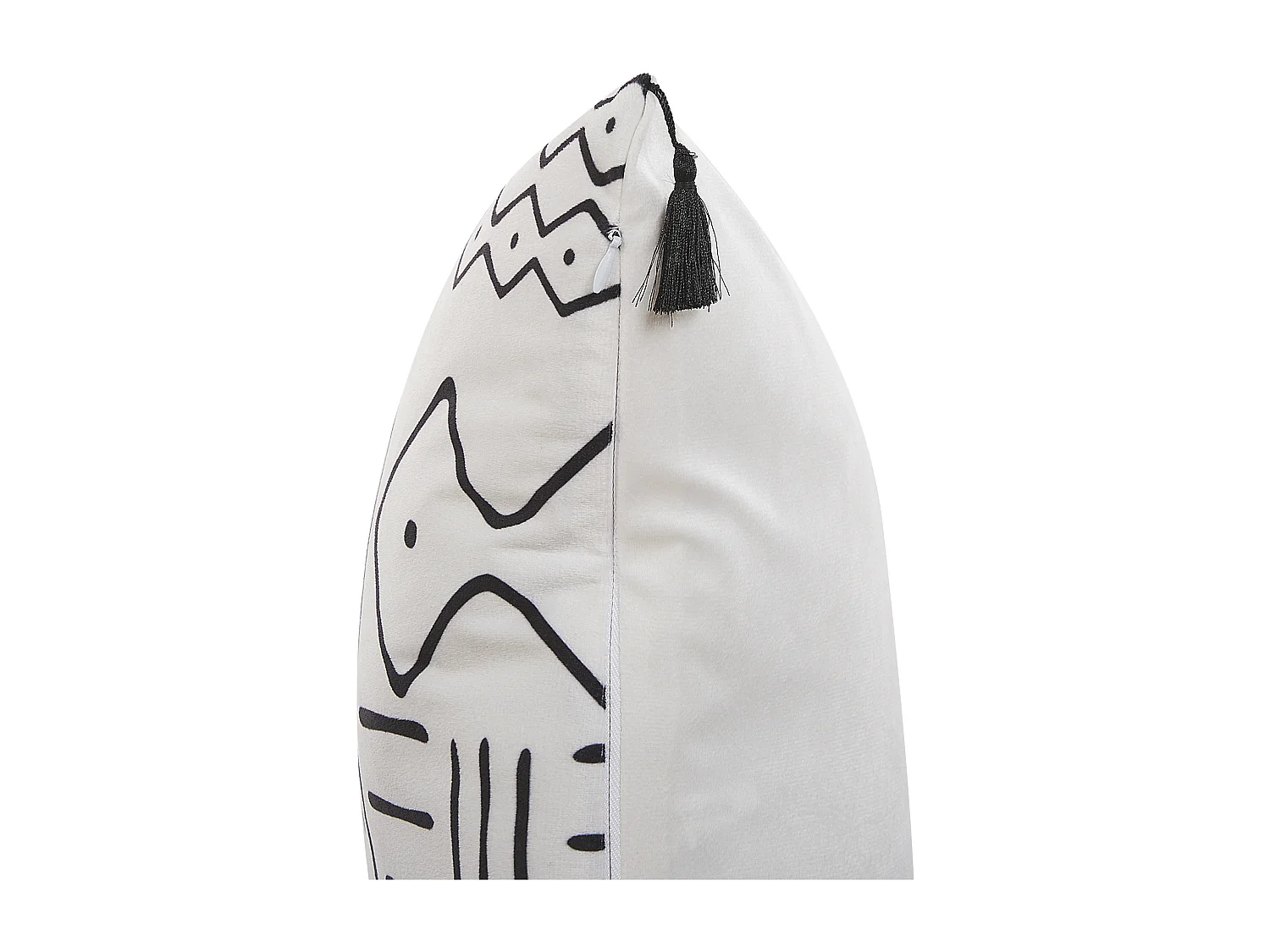 Lot de 2 coussins décoratifs SCHEFFLERA Velours 45 x 45 cm Blanc Motif géométrique