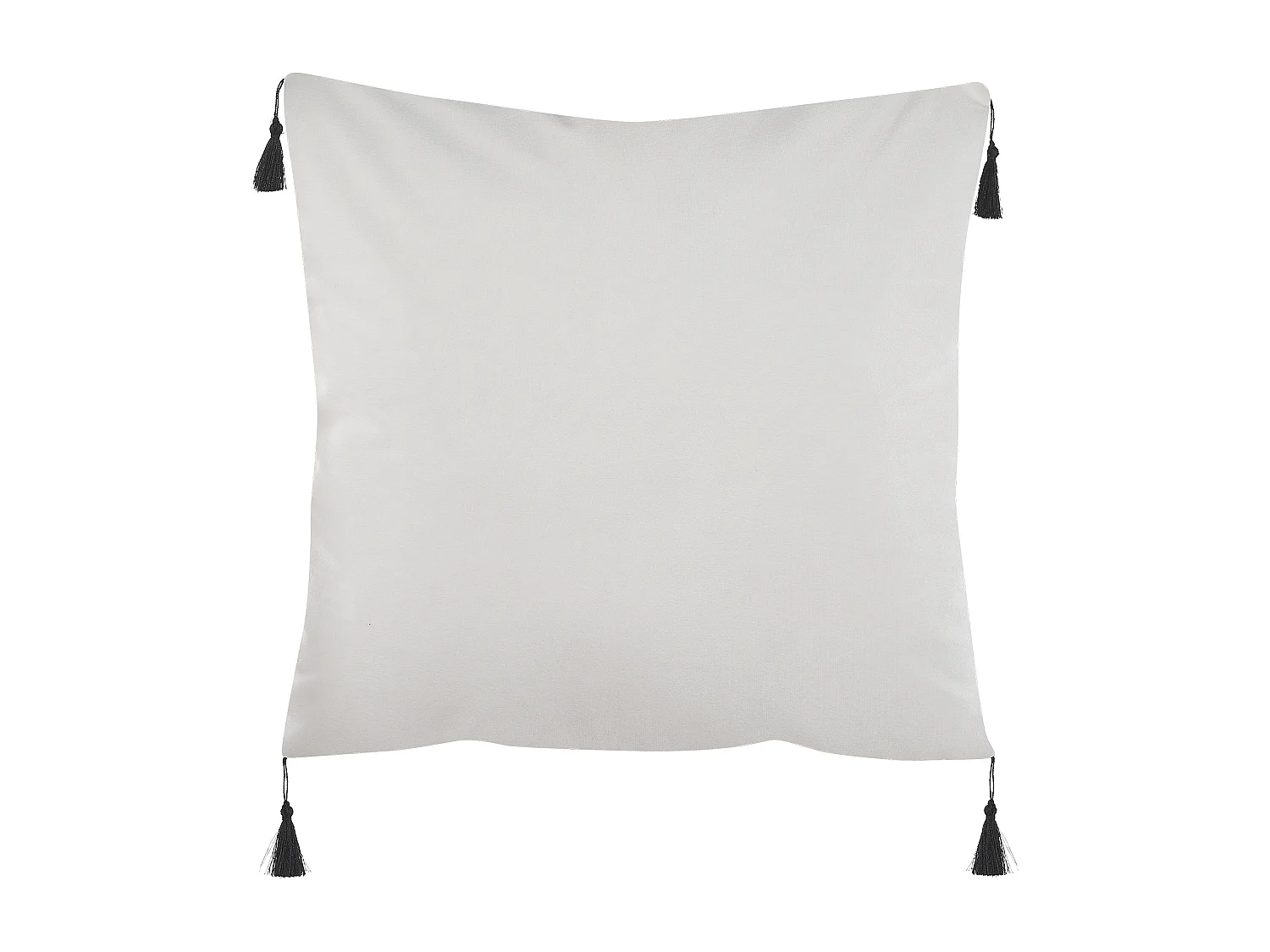 Conjunto de 2 almofadas decorativas SCHEFFLERA Veludo 45 x 45 cm Branco Padrão geométrico