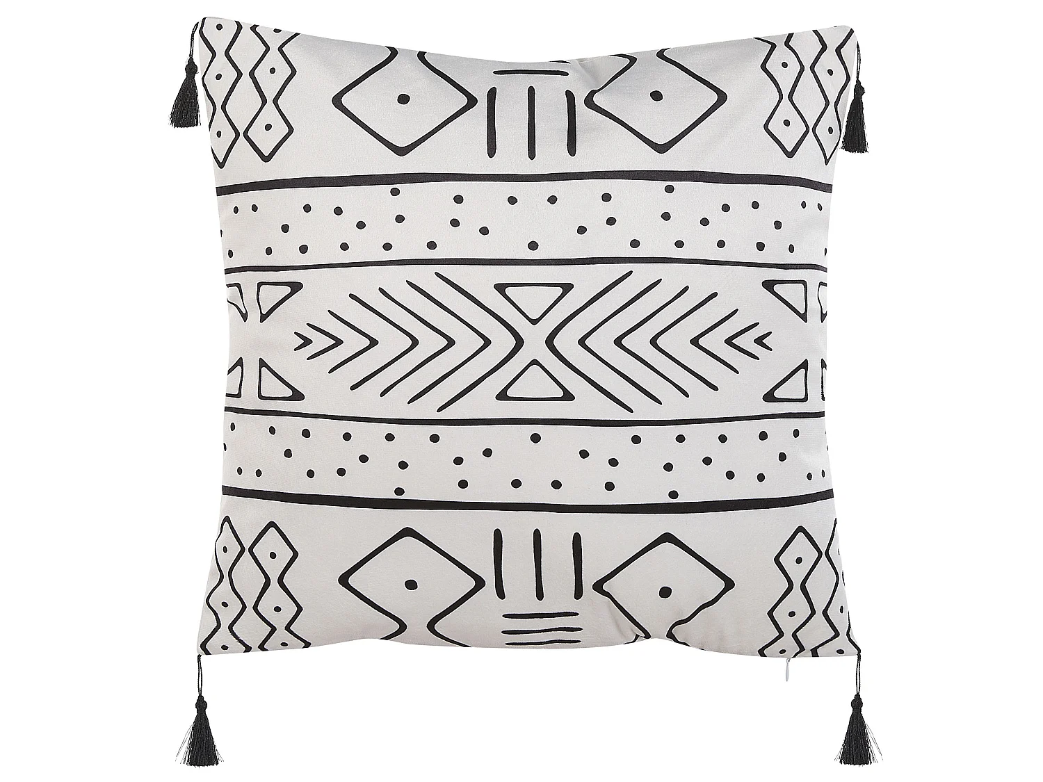 Set van 2 decoratieve kussens SCHEFFLERA Fluweel 45 x 45 cm Wit Geometrisch patroon