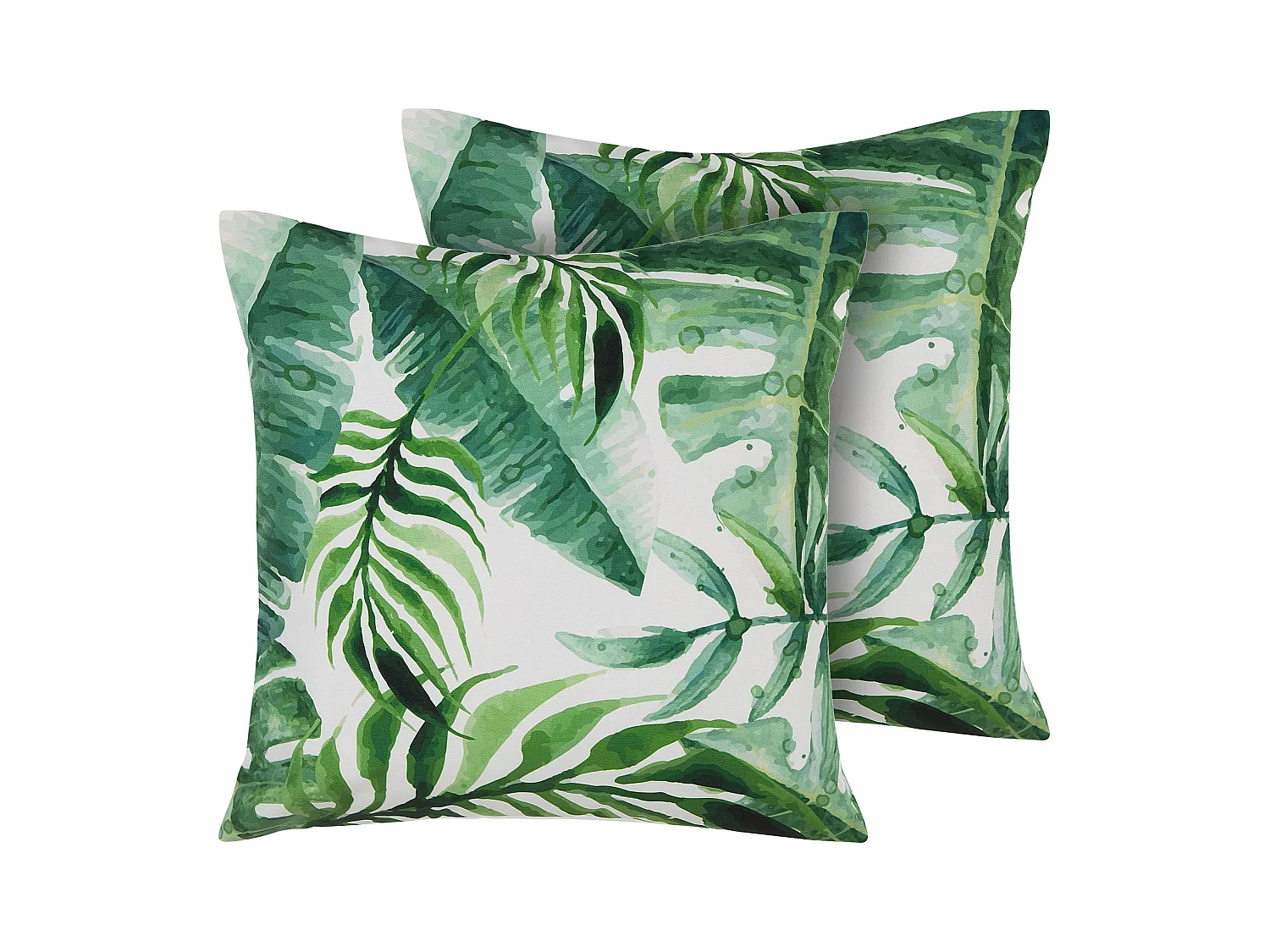 Set van 2 tuinkussens PAVELLI Bladpatroon 45 x 45 cm Groen