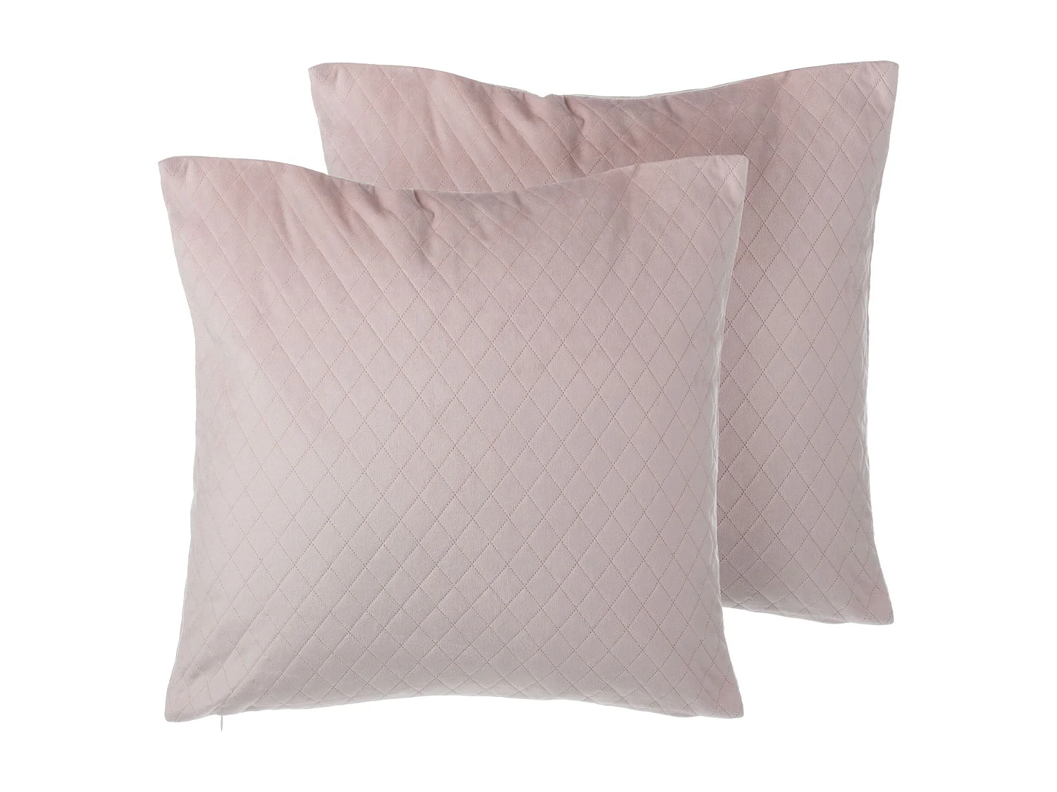 Lot de 2 coussins décoratifs PASQUE Velours 45 x 45 cm Rose Unicolore
