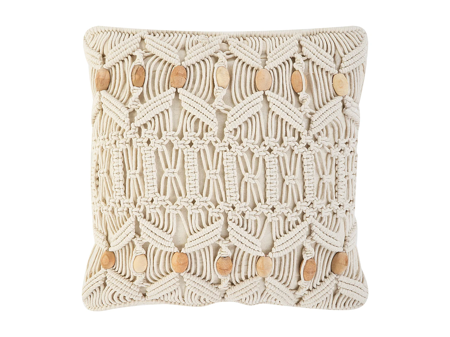 Set van 2 decoratieve kussens NICAEA Katoen 45 x 45 cm Beige Geometrisch patroon