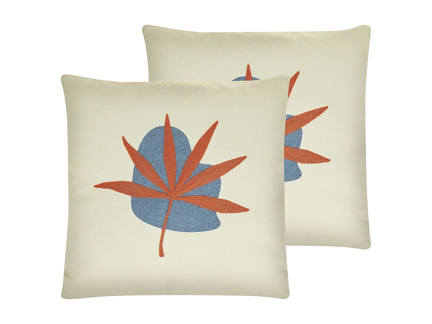 Lot de 2 coussins Motif de plante DAVALLIA 45 x 45 cm Rouge