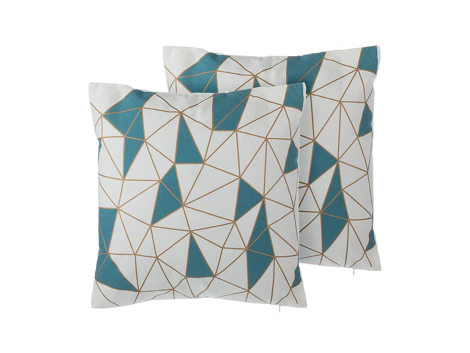 Set van 2 decoratieve kussens CLARKIA Katoen 45 x 45 cm Blauw Geometrisch patroon