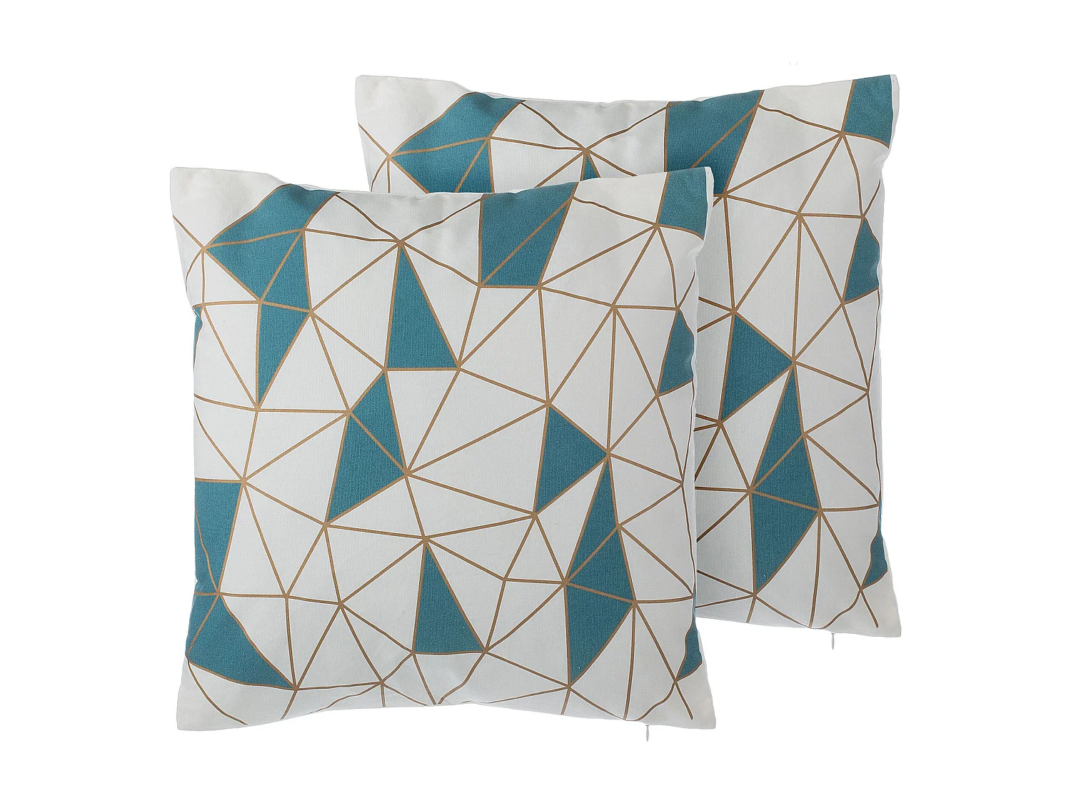 Lot de 2 coussins décoratifs CLARKIA Coton 45 x 45 cm Bleu Motif géométrique