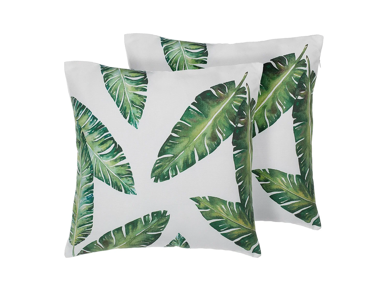 Set van 2 decoratieve kussens DIANELLA 45 x 45 cm Donkergroen Bladpatroon