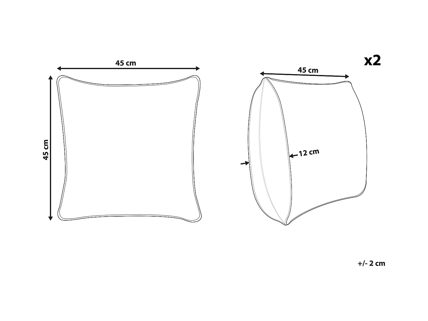 Conjunto de 2 almofadas decorativas ATABAGI Algodão 45 x 45 cm Preto Padrão oriental