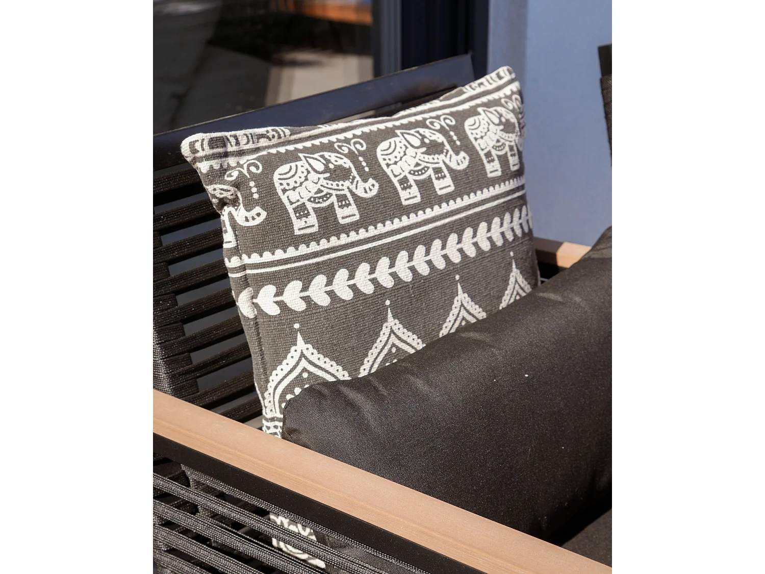 Dekokissen 2er Set ATABAGI Baumwolle 45 x 45 cm Schwarz Orientalisches Muster