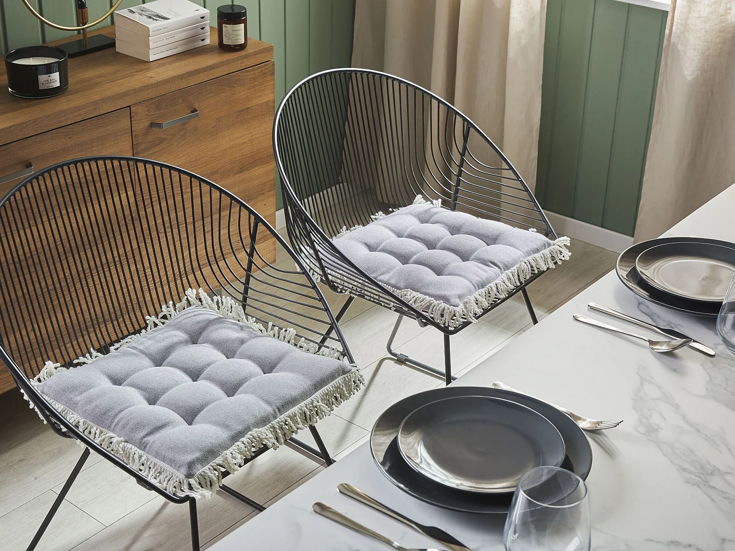 Coussin de chaise COLOCASIA 40 x 40 cm Gris