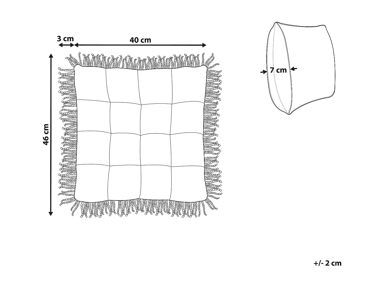 Coussin de chaise COLOCASIA 40 x 40 cm Gris