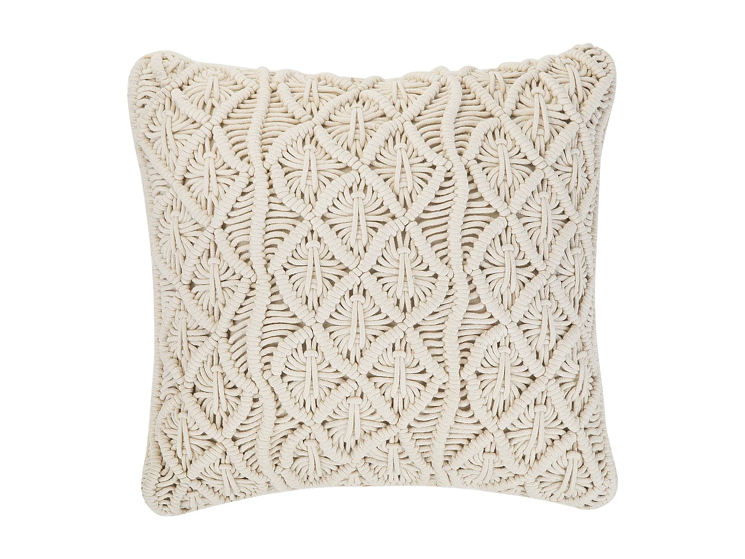 Dekokissen 2er Set Strickmuster helles Beige 45 x 45 cm Baumwolle Polyester