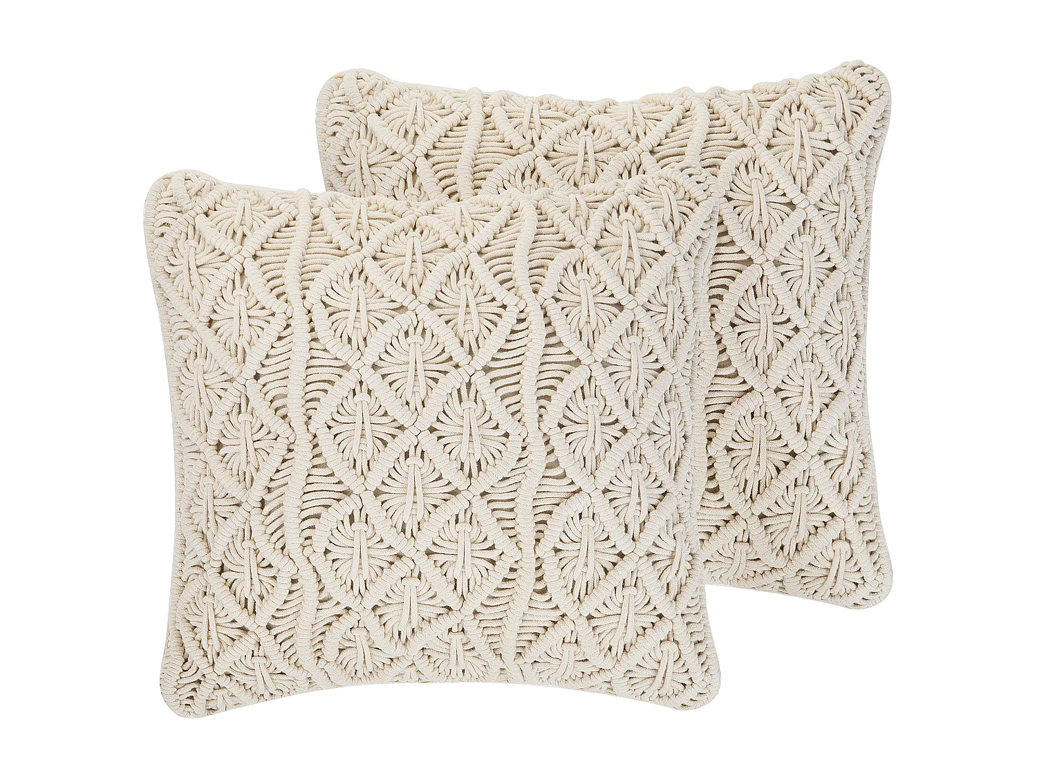 Conjunto de 2 almofadas decorativas GOREME Algodão 45 x 45 cm Creme claro Padrão geométrico