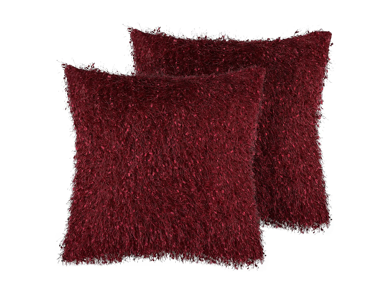 Lot de 2 coussins décoratifs HELLEBORE 45 x 45 cm Rouge foncé Unicolore