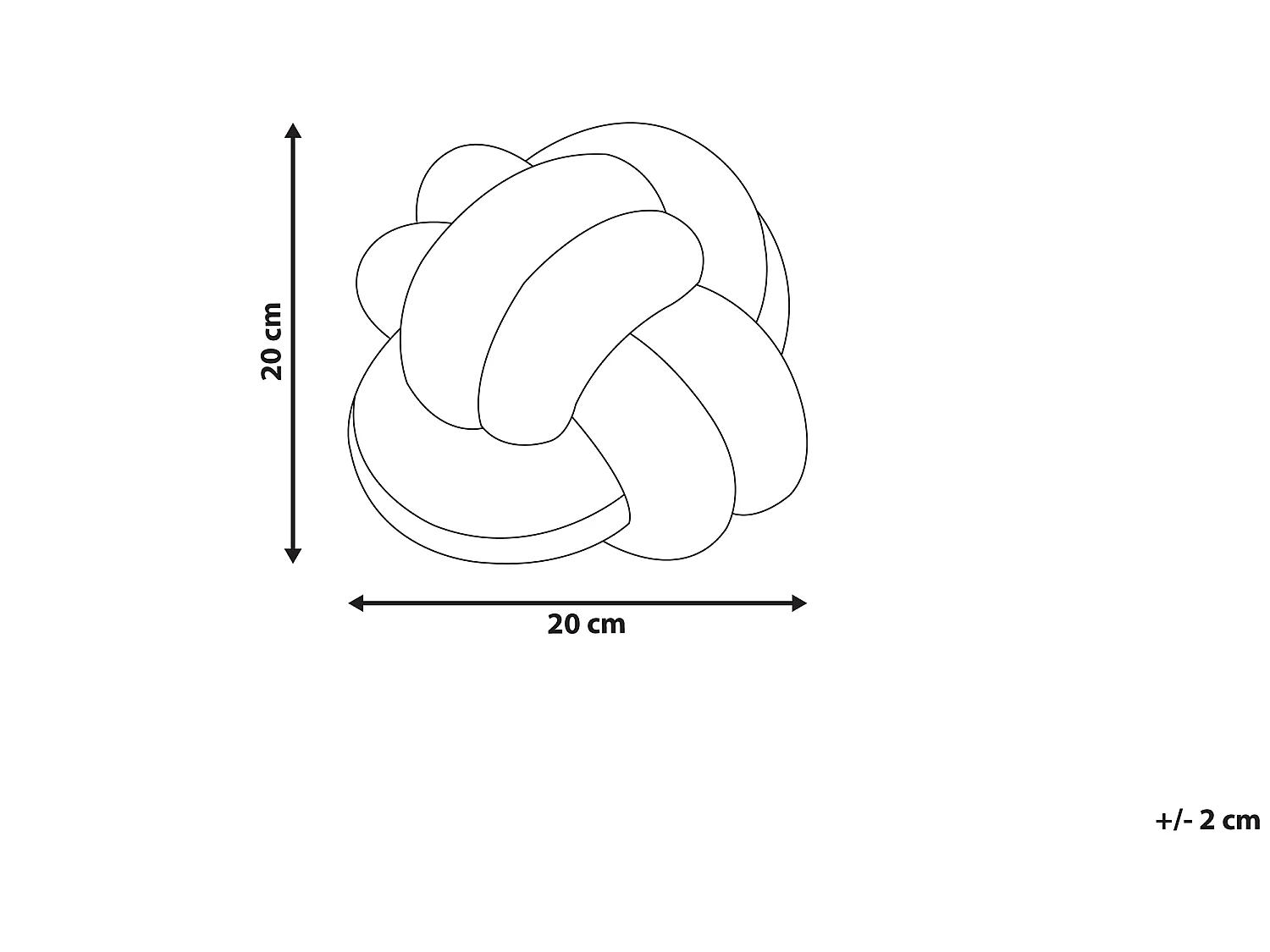 Modernes Knoten-Ball Dekokissen Samtstoff mit Glitzer grau rund 20 x 20 cm Malni