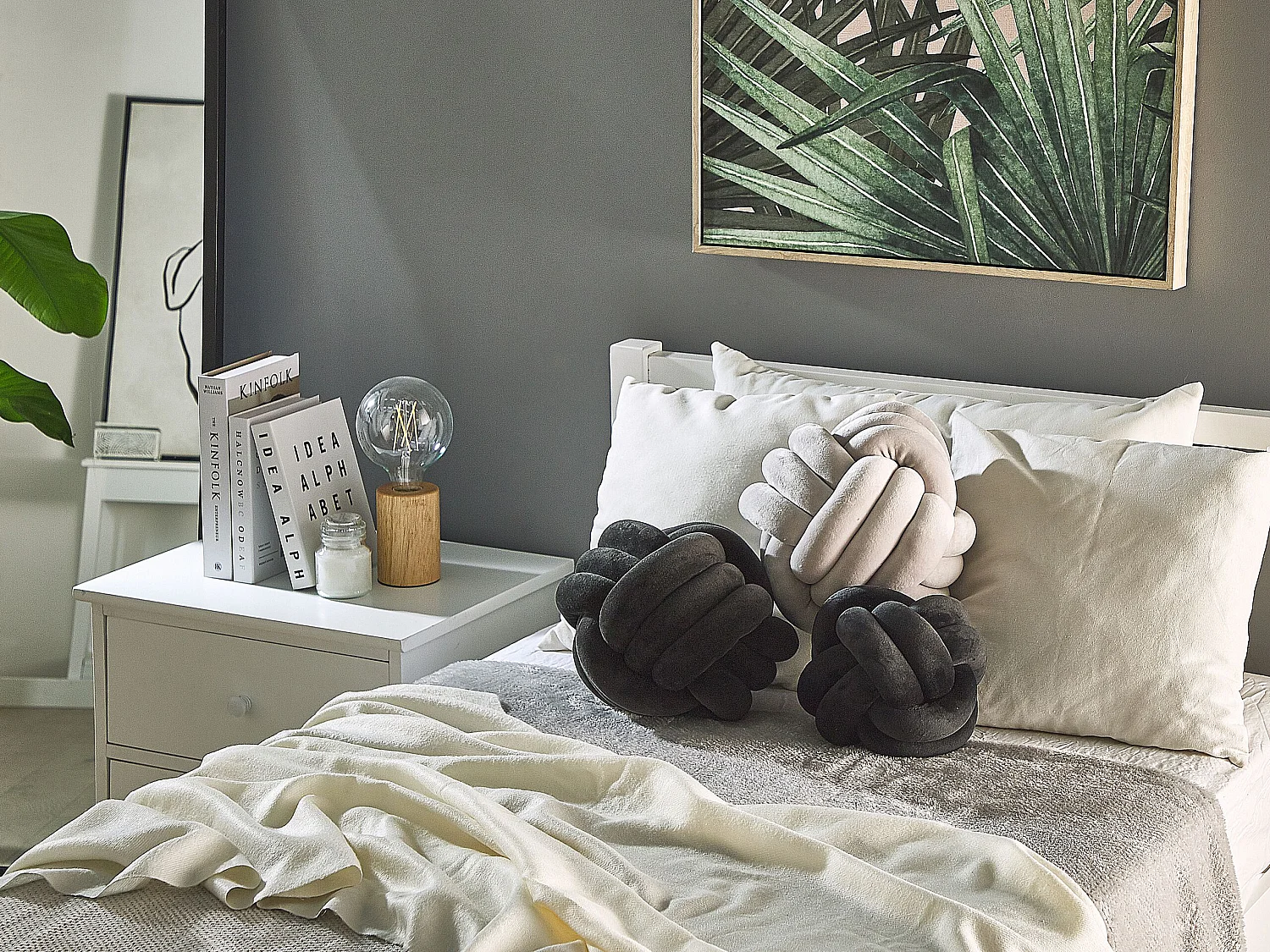 Coussin MALNI Velours 30 x 30 cm Noir Unicolore