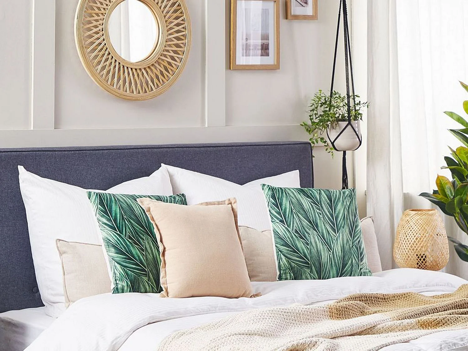 Dekokissen 2er Set DIASCIA Samtstoff 45 x 45 cm Grün Pflanzenmuster