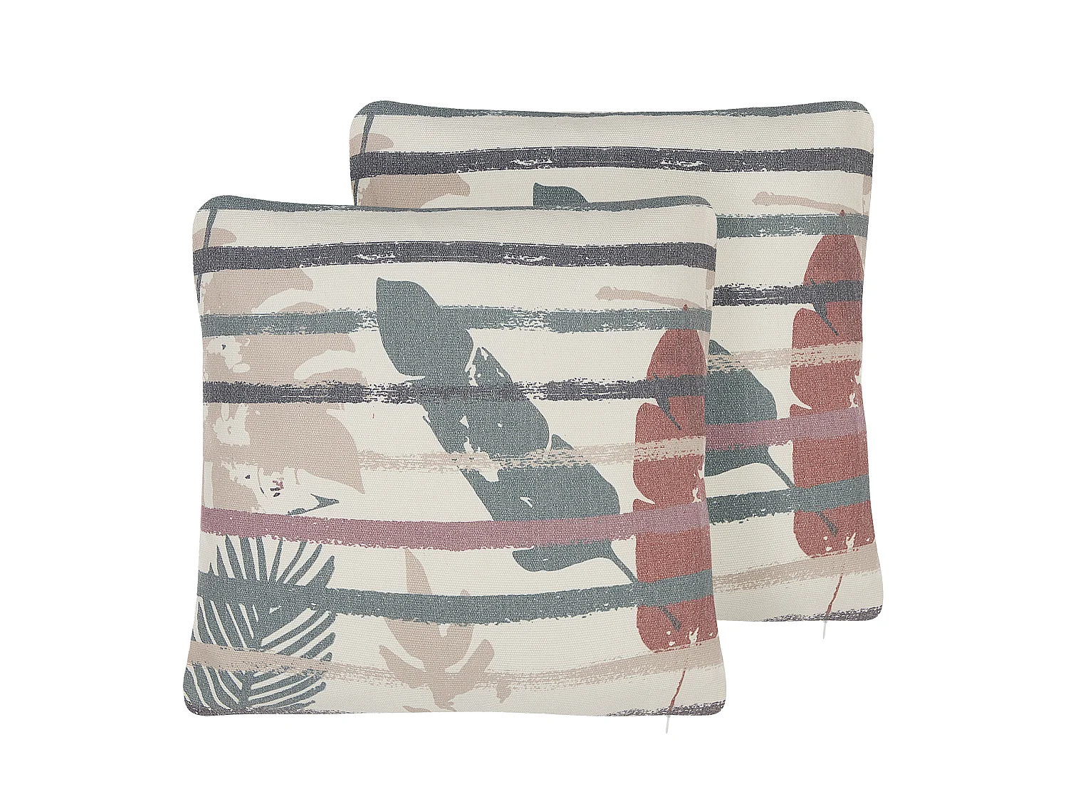 Dekokissen 2er Set BIDENS 45 x 45 cm Bunt Streifenmuster