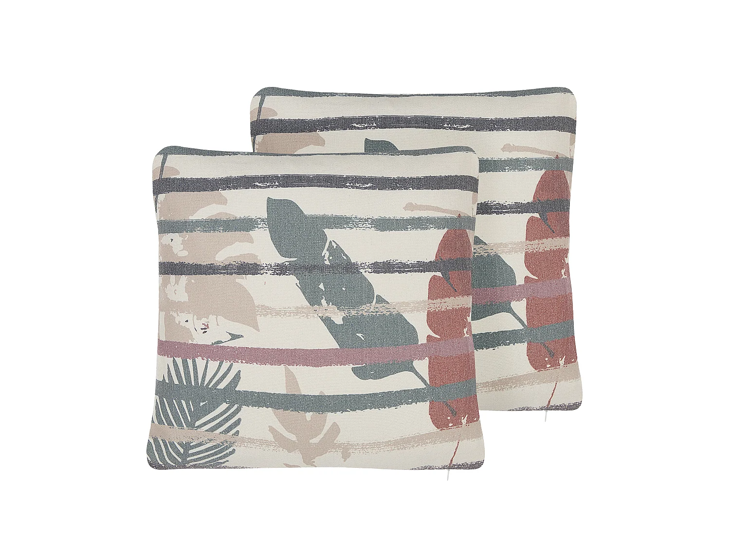Lot de 2 coussins décoratifs BIDENS 45 x 45 cm Multicolore À rayure