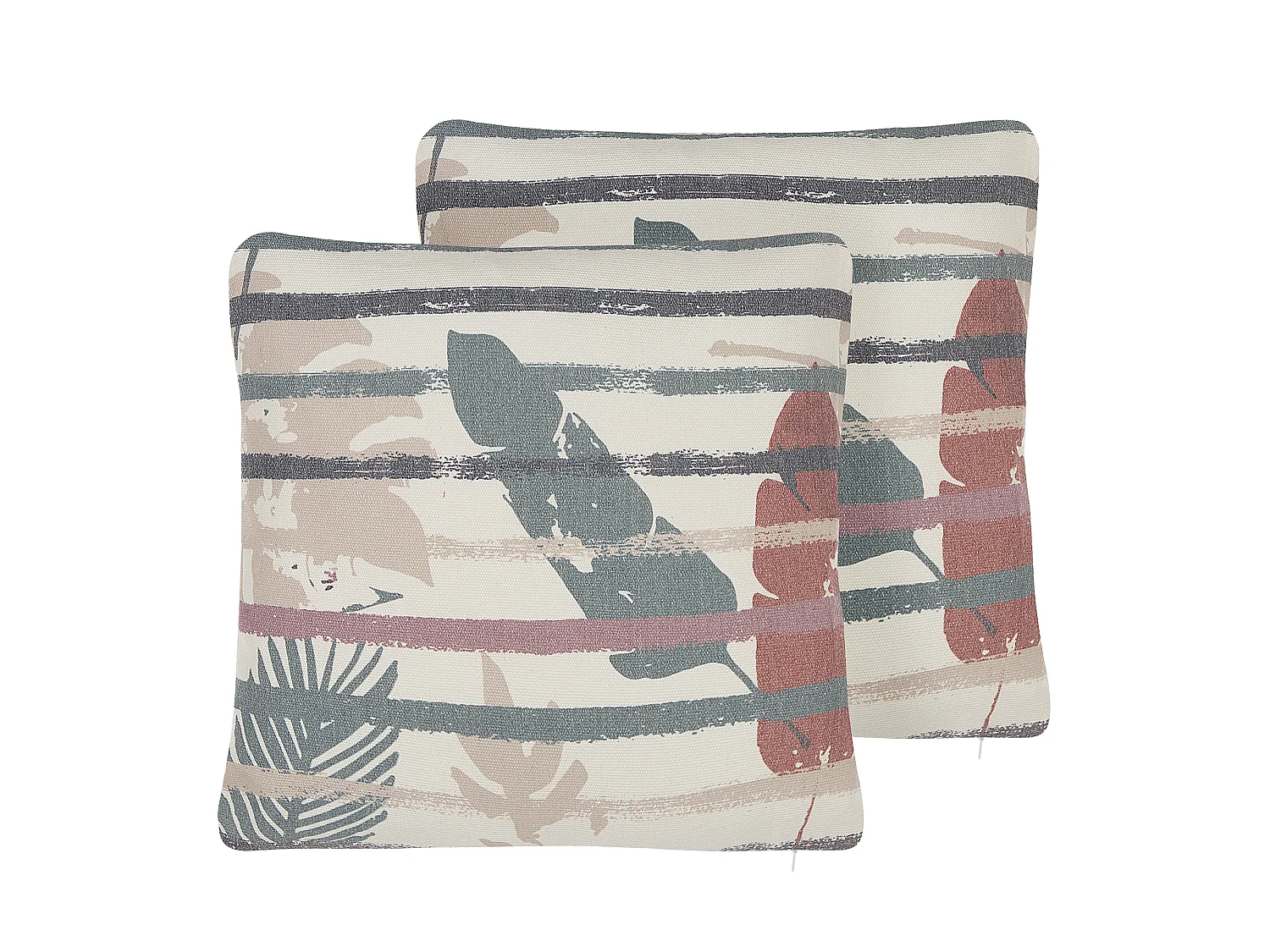 Set van 2 decoratieve kussens BIDENS 45 x 45 cm Multicolor Gestreept